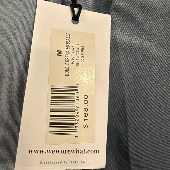 We wore what double breasted blazer women size medium Storm Baby blue NWT - Picture 3 of 9